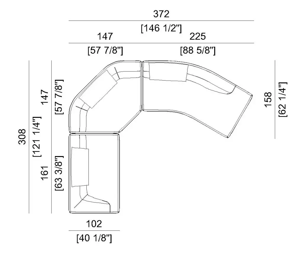 Check out our free CAD block of a curved sofa! This design features a top view of a sofa that can seat 3 to 4 people. Perfect for your architectural projects, it's easy to download and use. Grab it now and add some style to your designs!