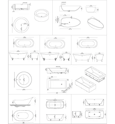 Bathtub AutoCAD Block