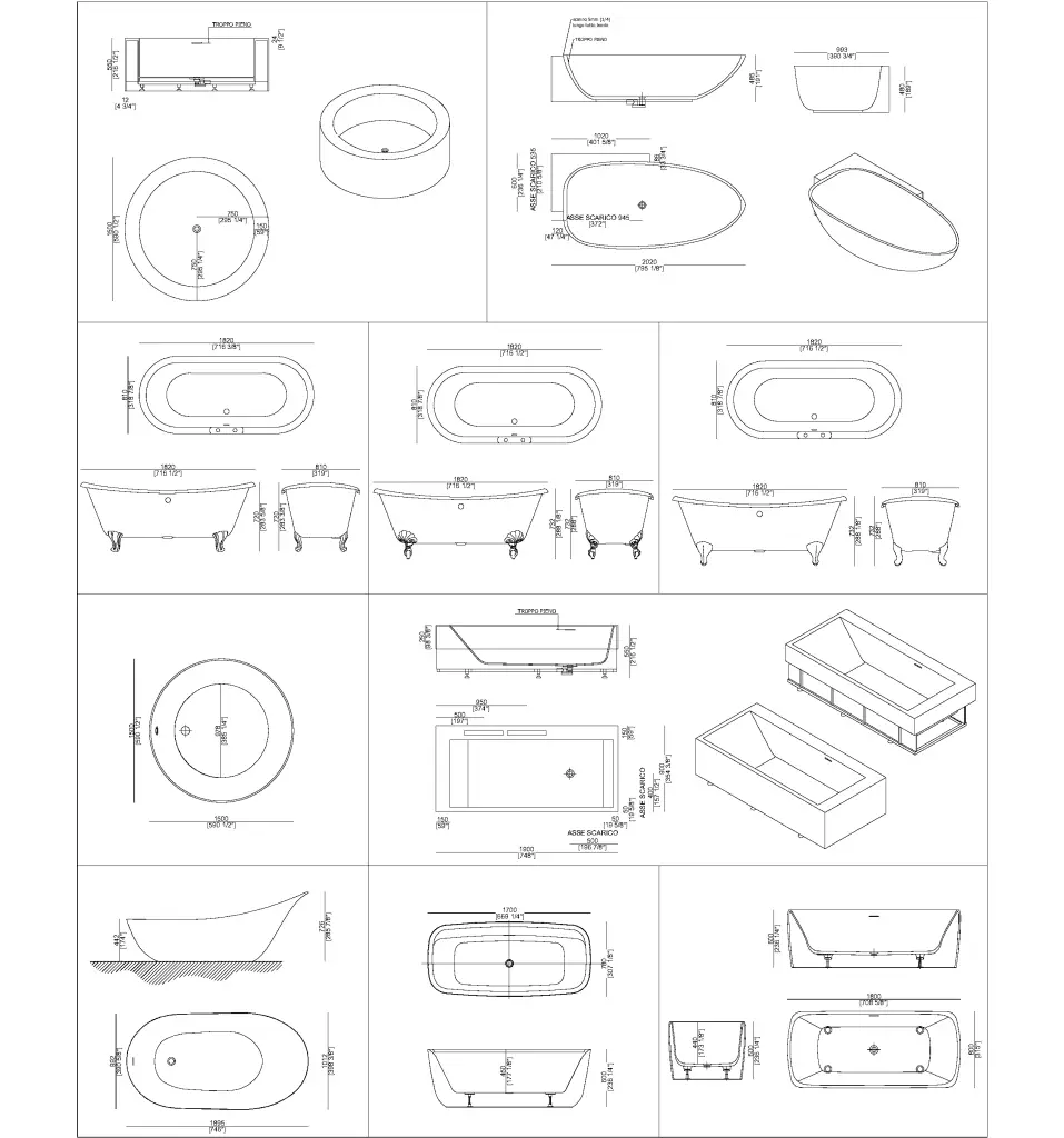 Bathtub AutoCAD Block